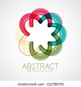 Symmetric abstract geometric shape, business symbol or logo design, loop