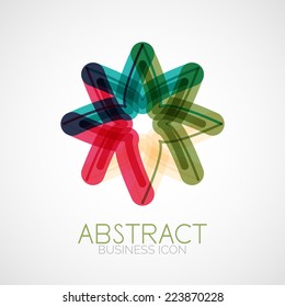 Symmetric abstract geometric shape, business symbol or logo design, loop