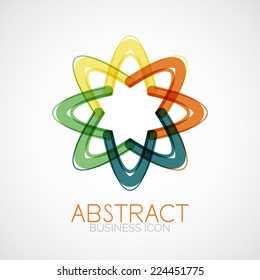 Symmetric abstract geometric shape, business symbol or logo design, loop