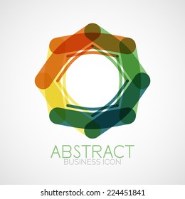 Symmetric abstract geometric shape, business symbol or logo design, loop