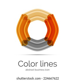 Symmetric abstract geometric shape, business symbol or logo design, loop