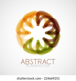 Symmetric abstract geometric shape, business symbol or logo design, loop