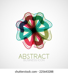 Symmetric abstract geometric shape, business symbol or logo design, loop