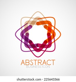 Symmetric abstract geometric shape, business symbol or logo design, loop