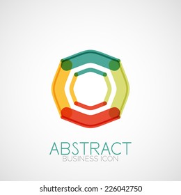 Symmetric abstract geometric shape, business symbol or logo design, loop