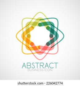 Symmetric abstract geometric shape, business symbol or logo design, loop