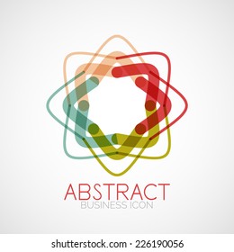 Symmetric abstract geometric shape, business symbol or logo design, loop