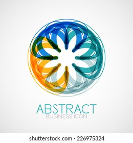 Symmetric abstract geometric shape, business symbol or logo design, loop