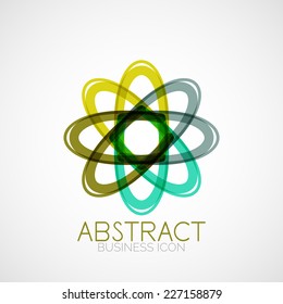 Symmetric abstract geometric shape, business symbol or logo design, loop