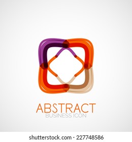 Symmetric abstract geometric shape, business symbol or logo design, loop