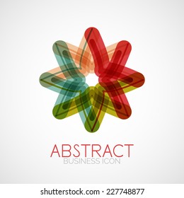 Symmetric abstract geometric shape, business symbol or logo design, loop