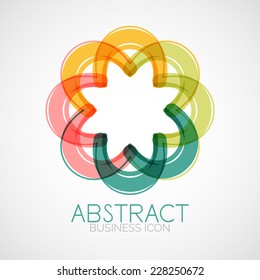 Symmetric abstract geometric shape, business symbol or logo design, loop