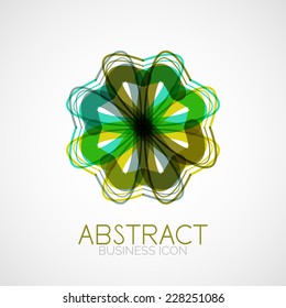 Symmetric abstract geometric shape, business symbol or logo design, loop