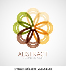 Symmetric abstract geometric shape, business symbol or logo design, loop