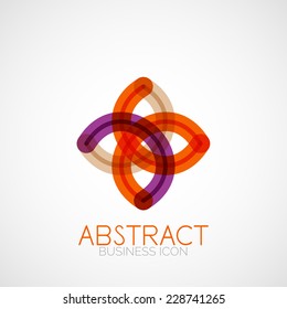 Symmetric abstract geometric shape, business symbol or logo design, loop