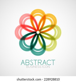 Forma geométrica abstrata simétrica, símbolo comercial ou design de logotipo, loop