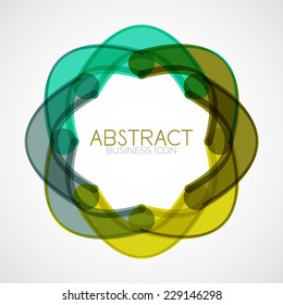 Symmetric abstract geometric shape, business symbol or logo design, loop