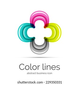 Forma geométrica simétrica abstracta, símbolo comercial o diseño de logotipo, bucle