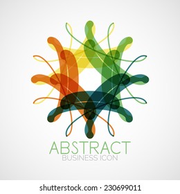 Symmetric abstract geometric shape, business symbol or logo design, loop