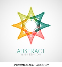 Symmetric abstract geometric shape, business symbol or logo design, loop