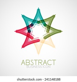 Symmetric abstract geometric shape, business symbol or logo design, loop