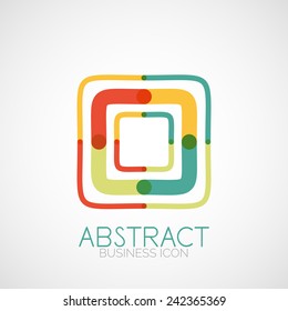 Symmetric abstract geometric shape, business symbol or logo design, loop