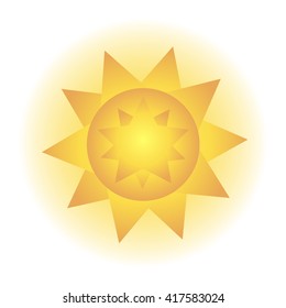 Symmetric abstract sun. Logo to indicate sunny weather