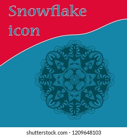 Symmetric circular design of snowflake icon for winter holidays