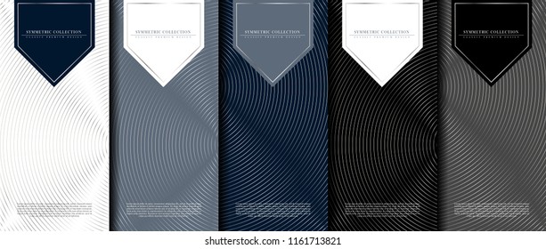 Symmetric collection abstract pattern illusion background card template vector design