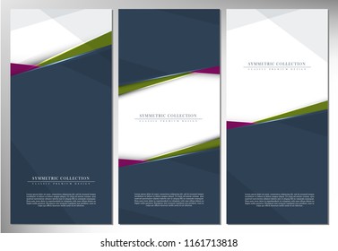 Symmetric collection geometric pattern background card template vector design