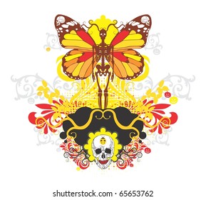 Symmetric composition with wings and a skeleton
