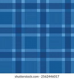 Symmetric crossed line squares plaid pattern