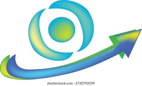 Symmetric design colour full vector logo with centre abstract art creative beautiful clean image. 
