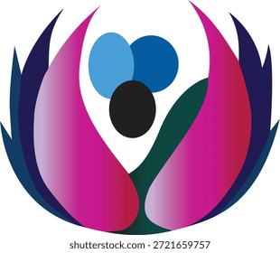 Logotipo de Vector completo de color de diseño simétrico con centro de arte abstracto creativo hermosa Imagen limpia. 