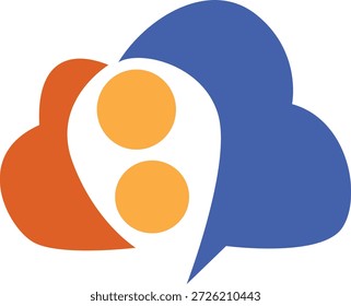 Logotipo de Vector completo de color de diseño simétrico con centro de arte abstracto creativo hermosa Imagen limpia. 
