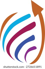 Symmetrische Design Farbe voll Vektor-Logo mit Zentrum abstrakte Kunst kreative schöne saubere Bild. 