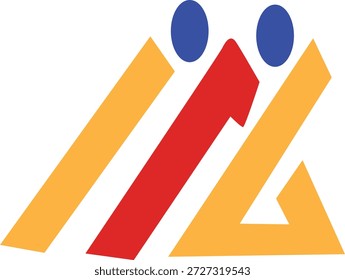 Symmetrische Design Farbe voll Vektor-Logo mit Zentrum abstrakte Kunst kreative schöne saubere Bild. 