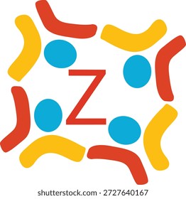 Logotipo vetor completo de cor de design simétrico com arte abstrata central criativa bela imagem limpa. 