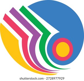 Symmetrische Design Farbe voll Vektor-Logo mit Zentrum abstrakte Kunst kreative schöne saubere Bild. 