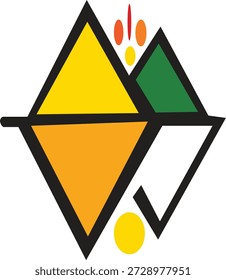 Symmetric design colour full vector logo with centre abstract art creative beautiful clean image. 