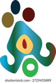 Logotipo de Vector completo de color de diseño simétrico con centro de arte abstracto creativo hermosa Imagen limpia. 