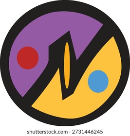 Logotipo de Vector completo de color de diseño simétrico con centro de arte abstracto creativo hermosa Imagen limpia. 