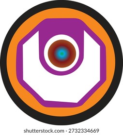 Logotipo de Vector completo de color de diseño simétrico con centro de arte abstracto creativo hermosa Imagen limpia. 