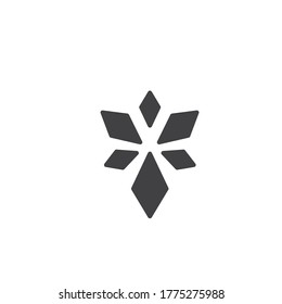 Symmetrisches Muster, Vektorsymbol, Design-Vorlage für symmetrische Diamanten