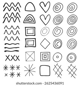 Symmetric Doodle Grid with Shapes and Patterns