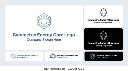Symmetric Energy Core Logo | Balanced Power Symbol