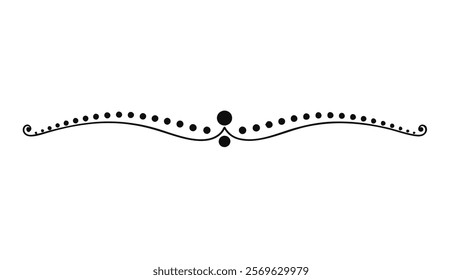 Symmetric Floral Motif Decorative Divider Line with Ornamental Filigree and Abstract Flourish Border