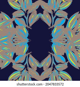 Symmetric Floral seamless pattern design for fashion textiles and graphics