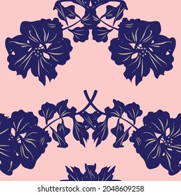 Symmetric Floral seamless pattern design for fashion textiles and graphics