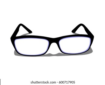 symmetric glasses for sight with shadow